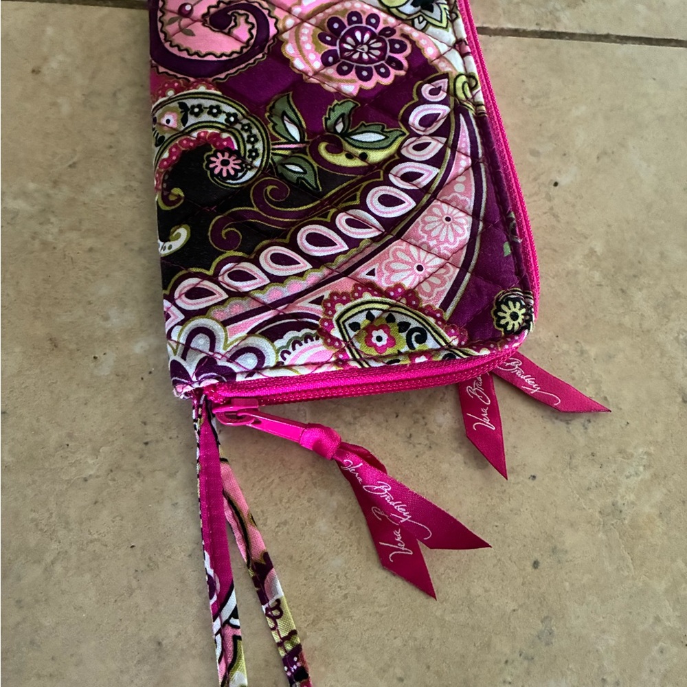 Vera Bradley Pink and Purple Paisley Wristlet/ purse